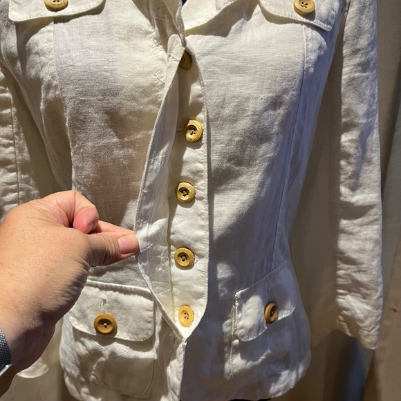 Merona White Linen Blazer Jacket Women’s Small - Picture 13 of 16